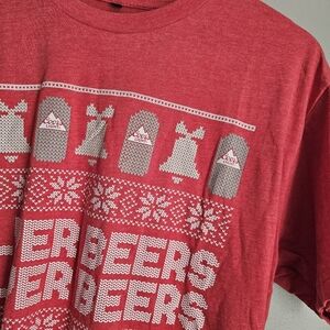 Coors Light Silver Beers Christmas themed t-shirt Beer Short Sleeve Tee Size L